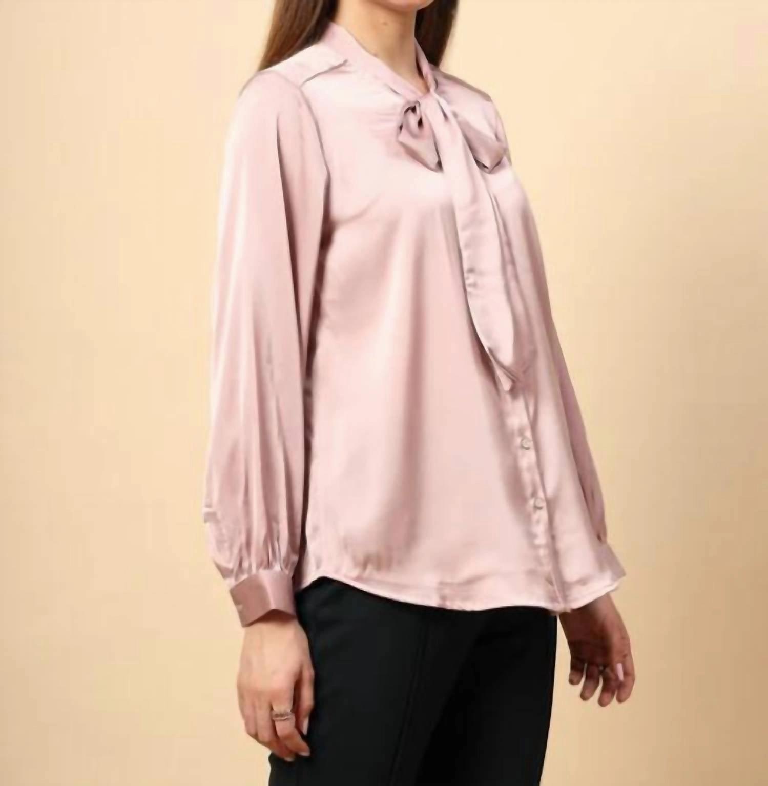 Brooke Satin Tie Top In Purple