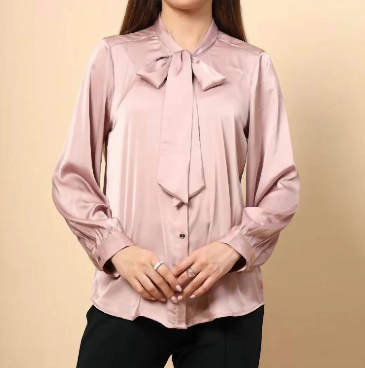 Brooke Satin Tie Top In Purple