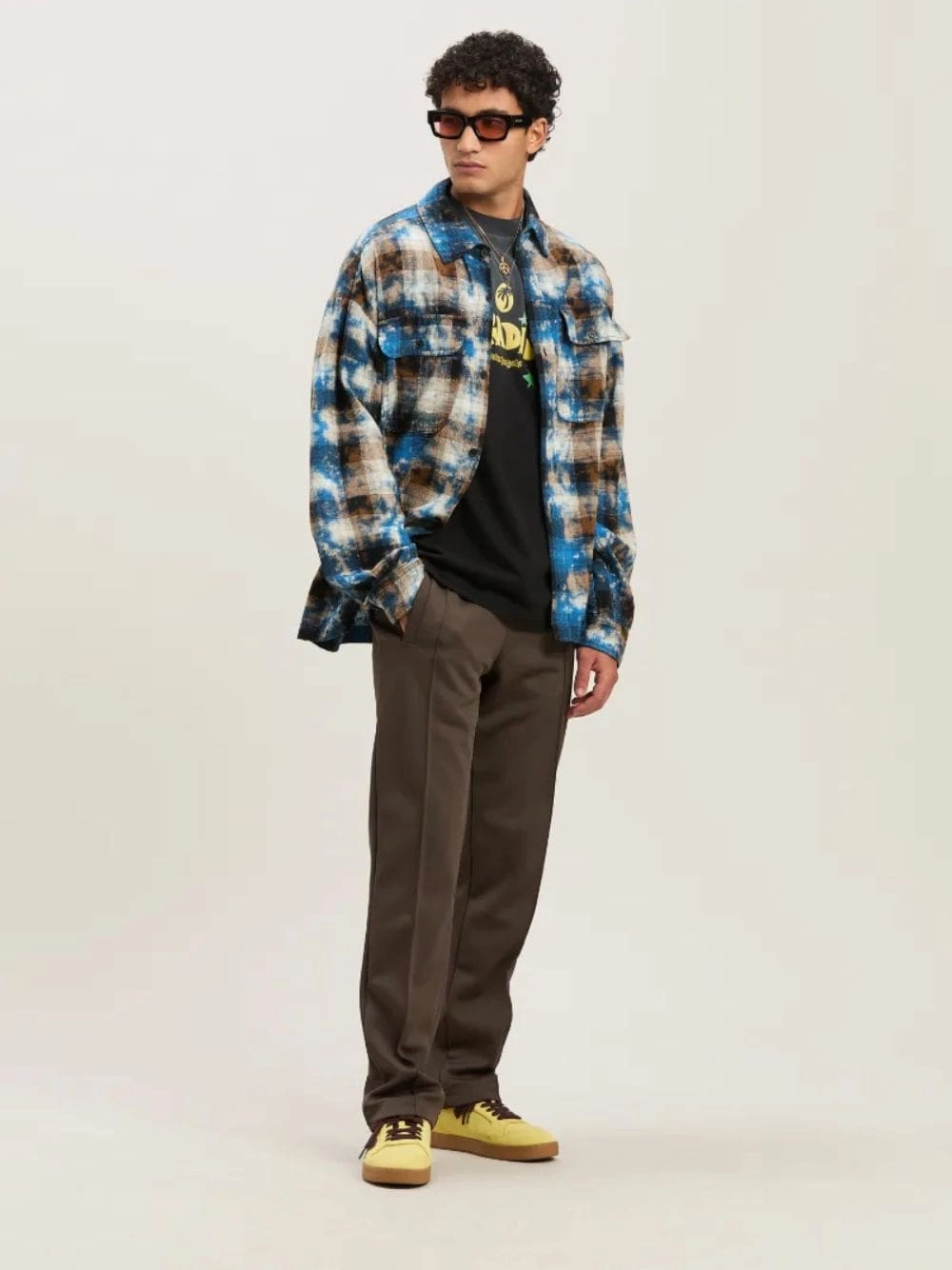 Brown Curved Logo Track Pants