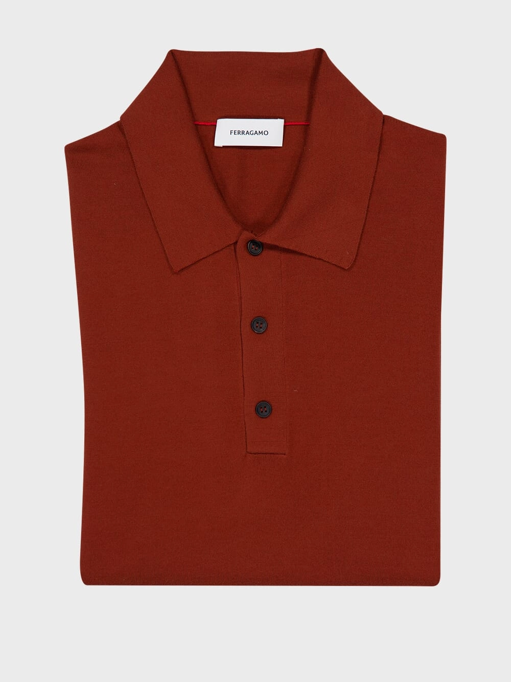 Brown Silk Cotton Knit Polo
