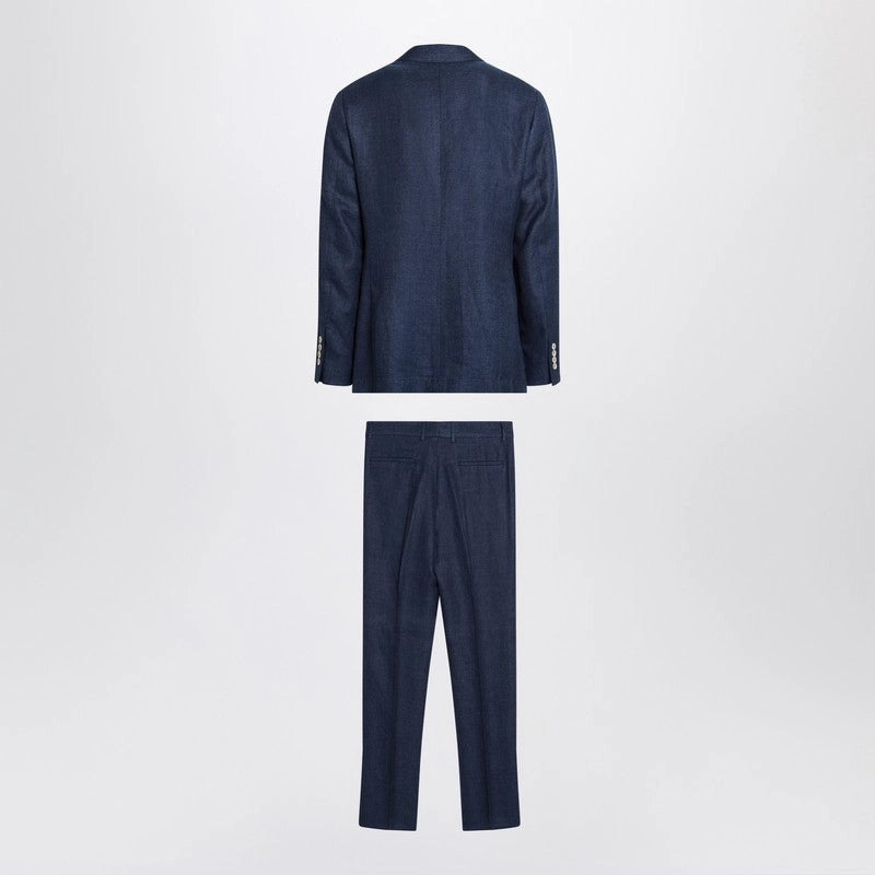 Brunello Cucinelli Men's Indigo-Colo Linen Blend Suit