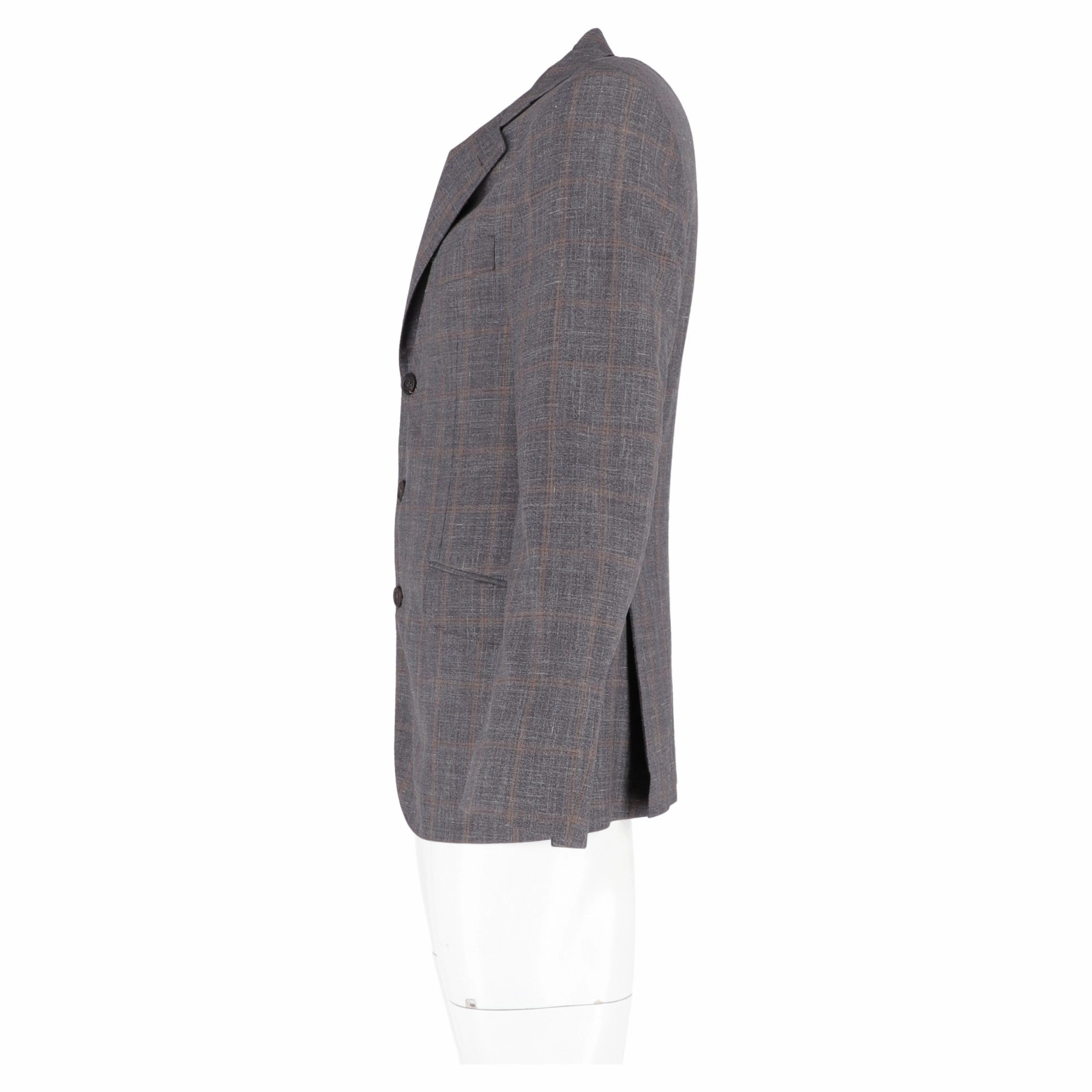 Brunello Cucinelli Plaid Blazer in Grey Wool