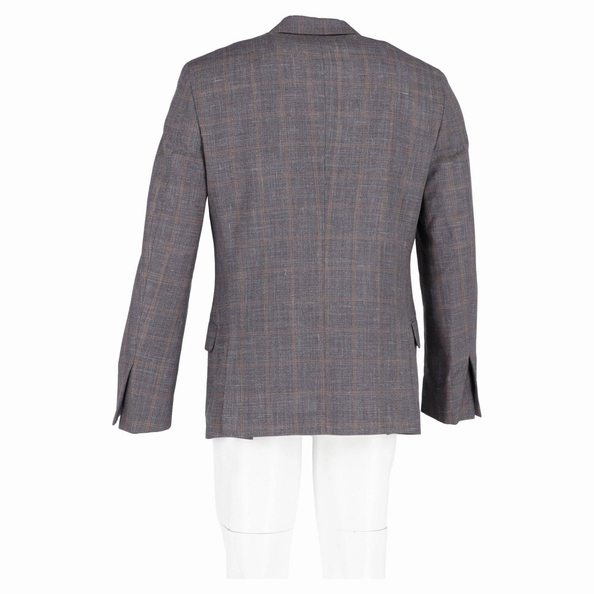 Brunello Cucinelli Plaid Blazer in Grey Wool