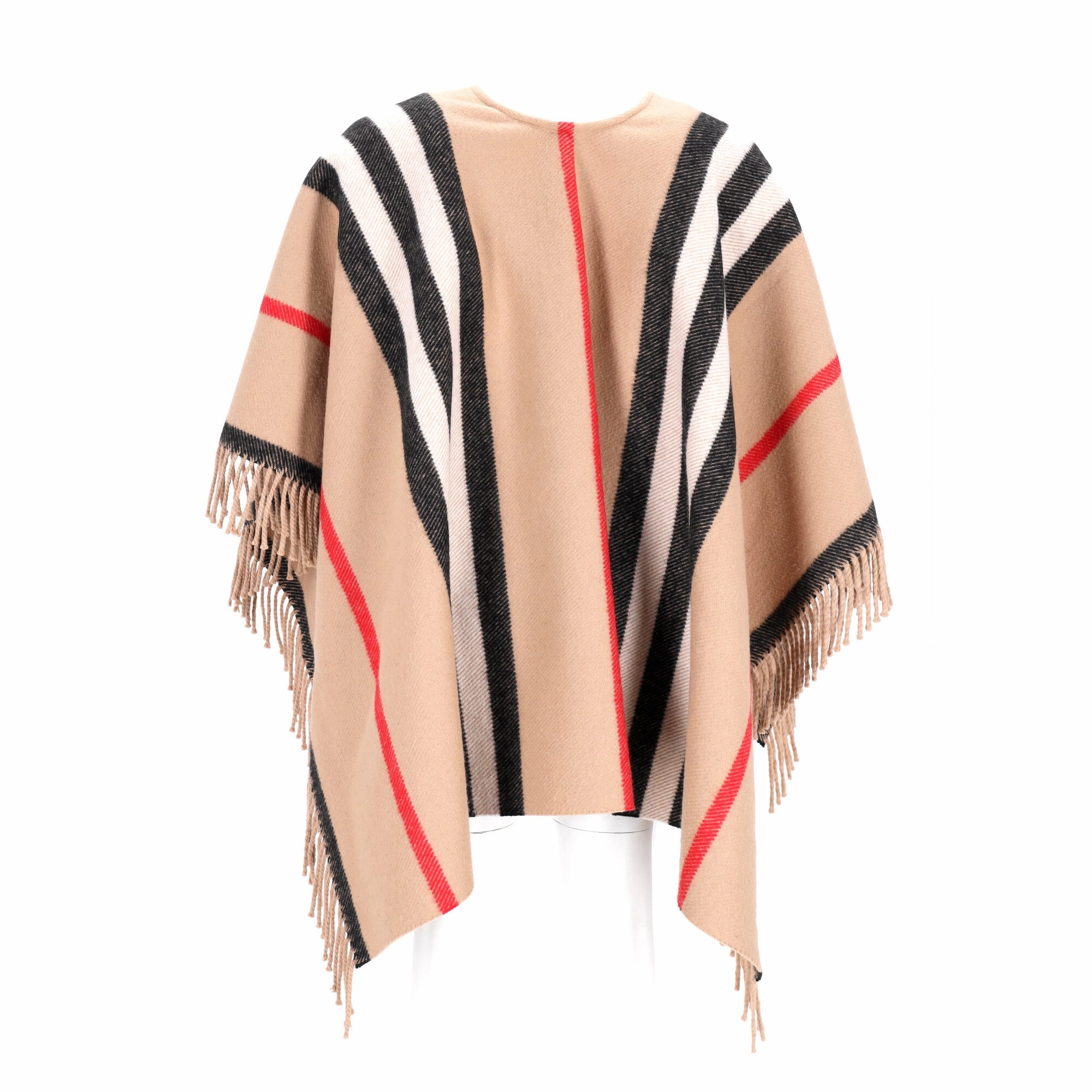 Burberry Medium Stripe Equestrian Cape in Multicolor Wool
