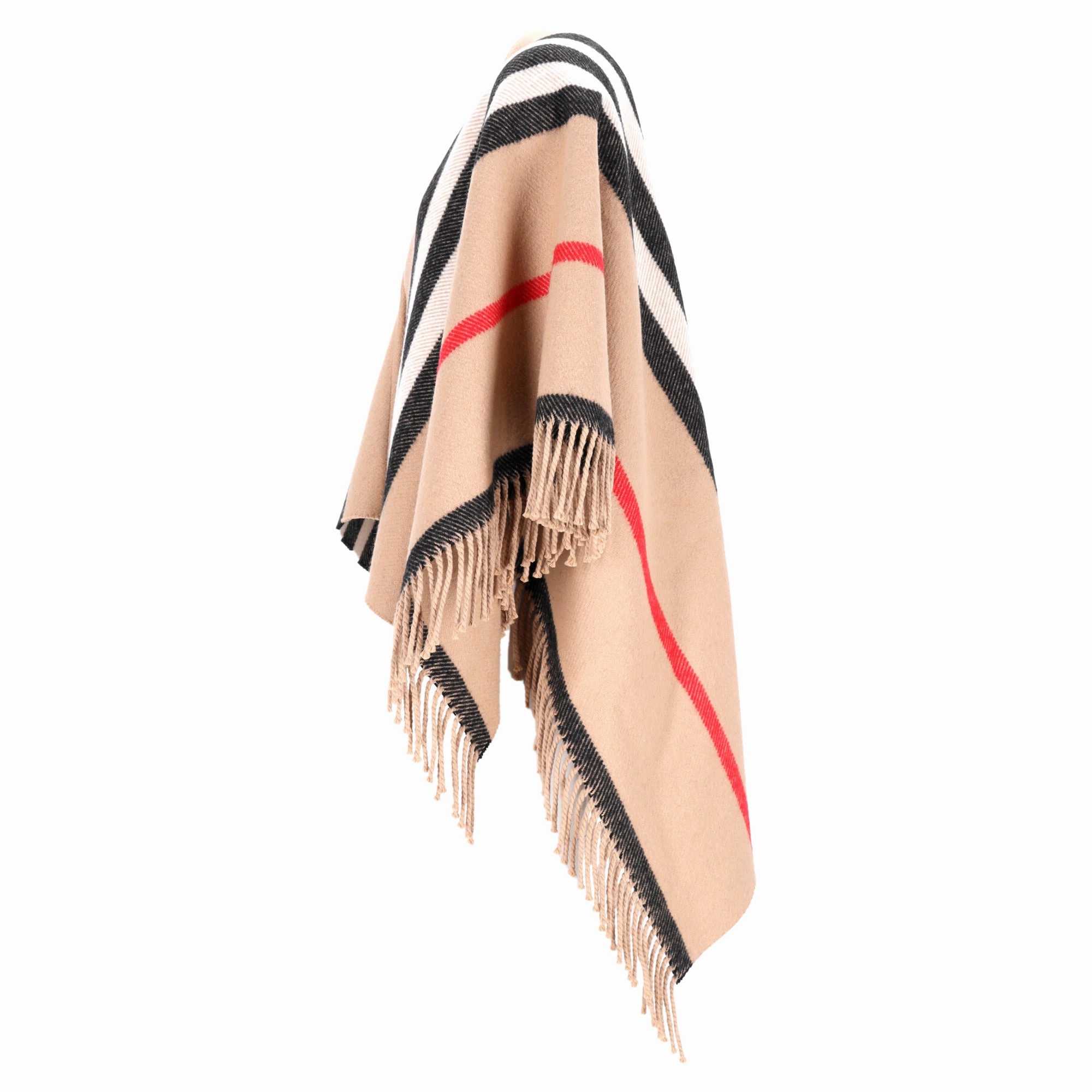 Burberry Medium Stripe Equestrian Cape in Multicolor Wool