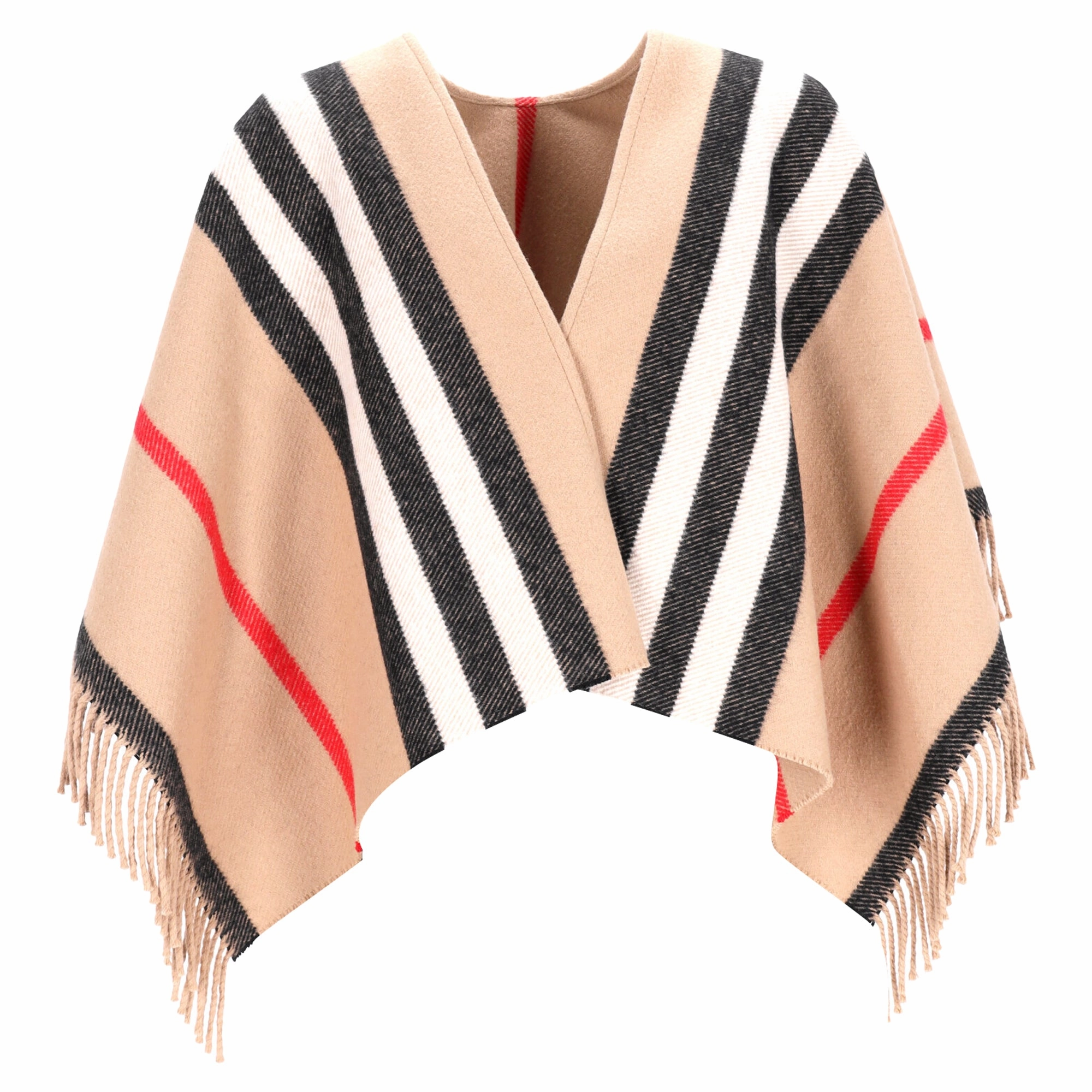 Burberry Medium Stripe Equestrian Cape in Multicolor Wool knit sweaters cheap