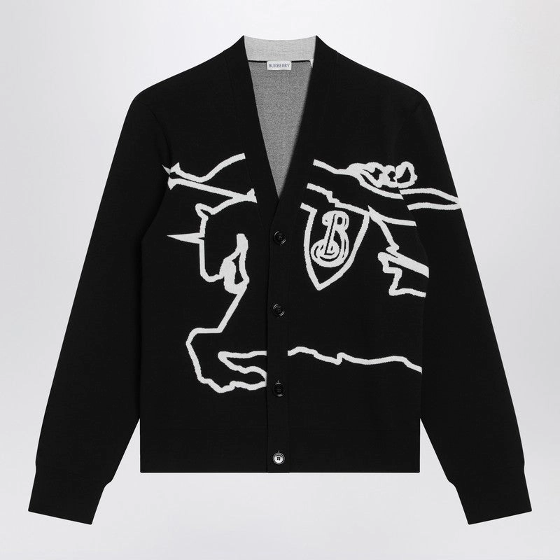 Burberry Men's Chalk Cardigan With Ekd cashmere sweaters sale