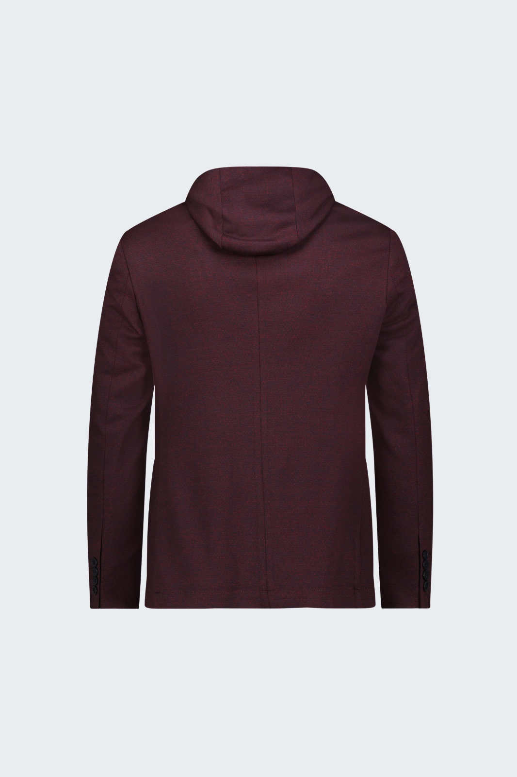 Burgundy Knit Hooded Button Sportcoat