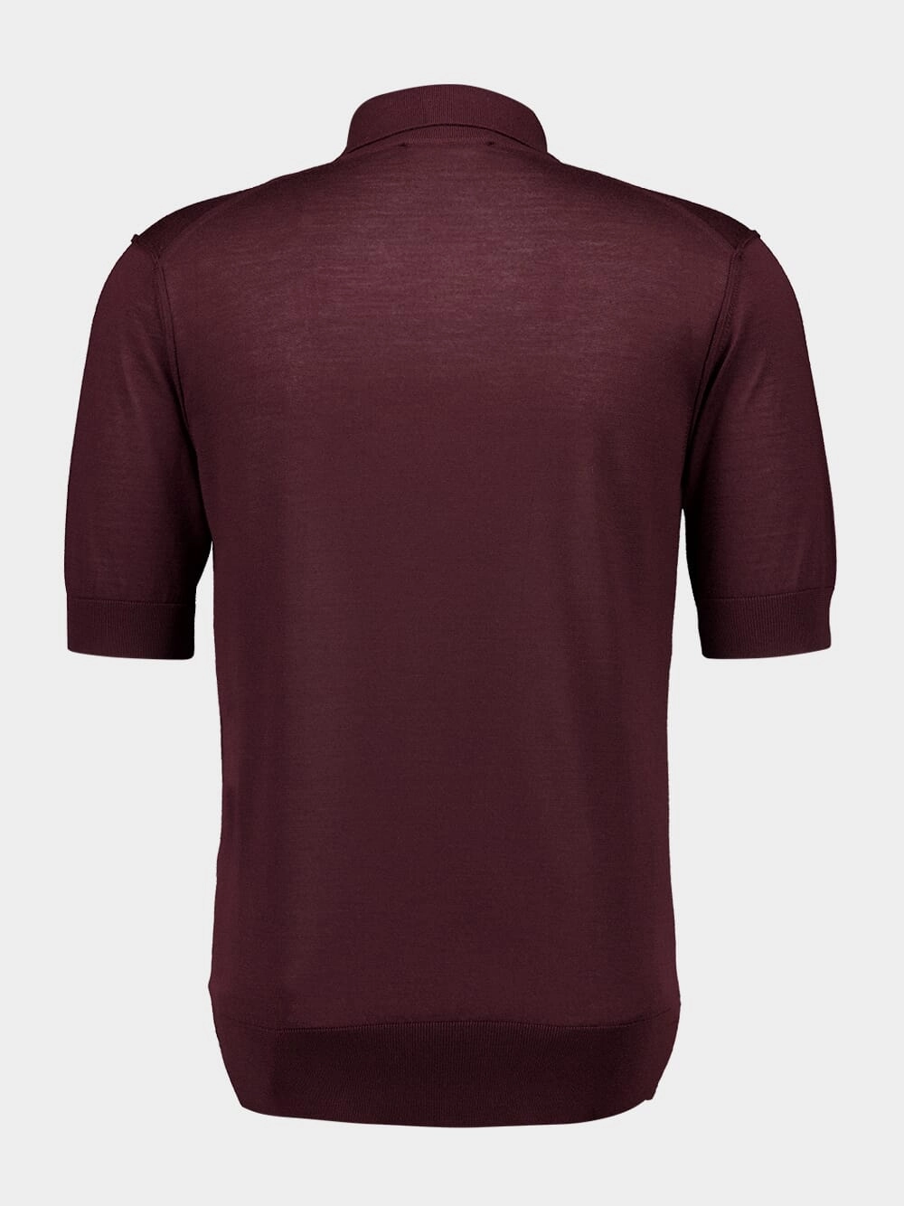 Burgundy Short Sleeve Cashmere Polo