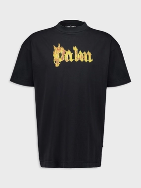 Burning Logo T-Shirt Tops Mens - flannel shirts