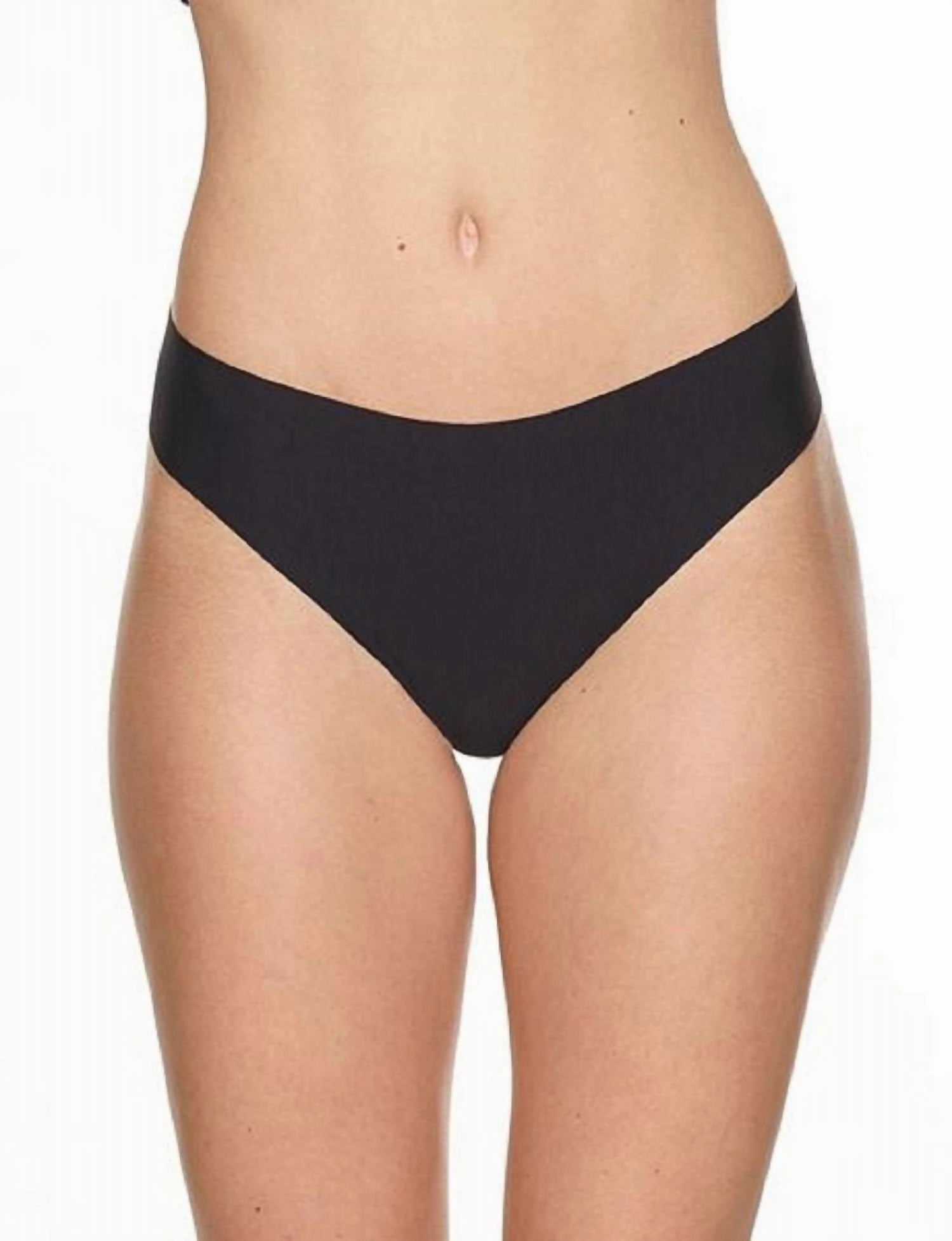 Butter Mid-Rise Thong Panty In Black
