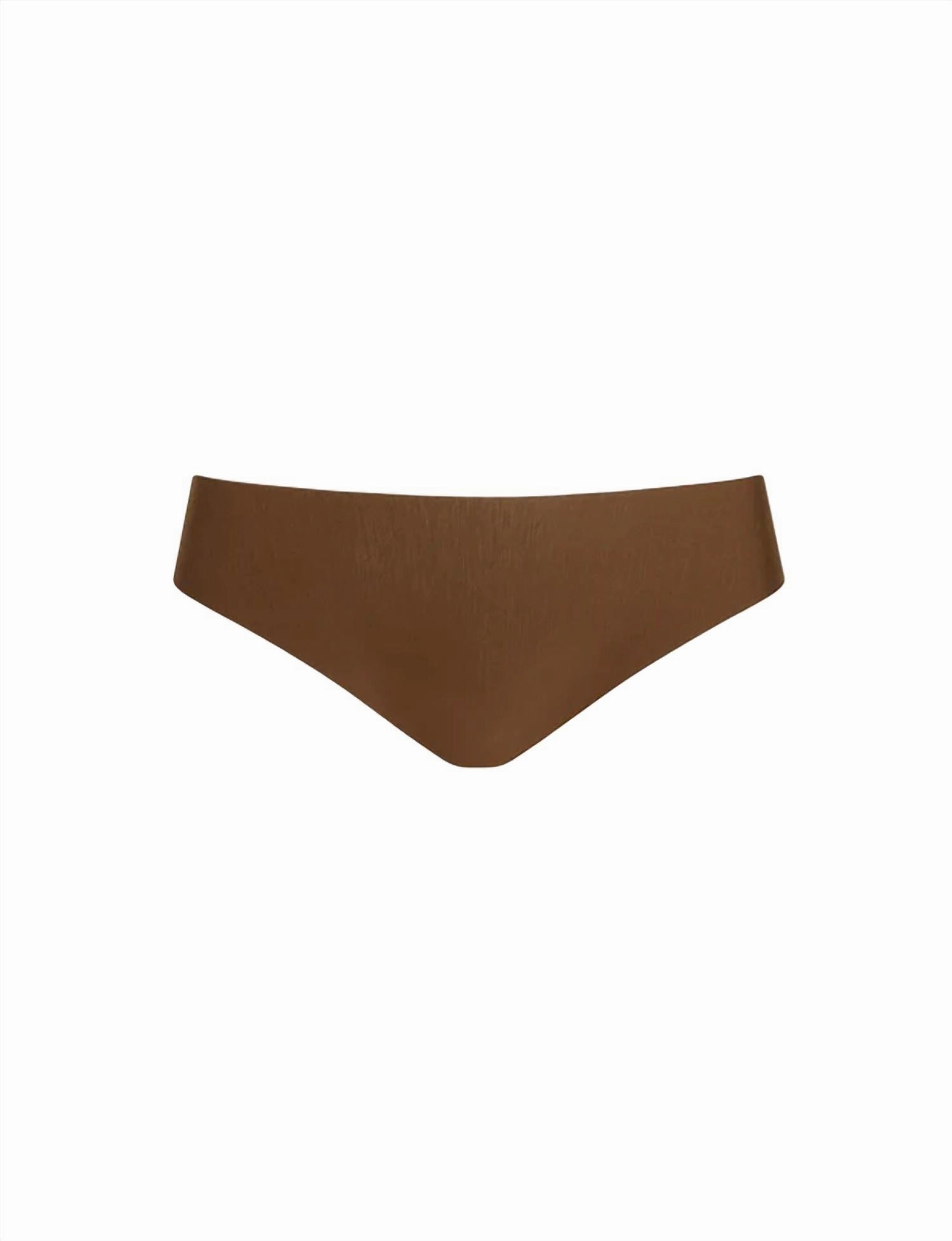 Butter Mid-Rise Thong Panty In Cinnamon