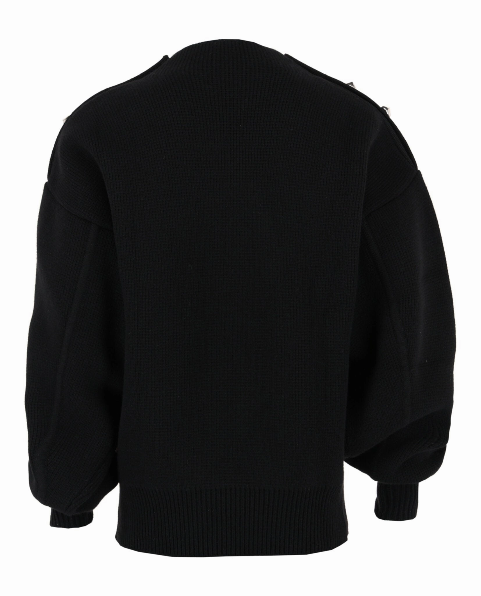 Cable-Knit Metal Button Sweater