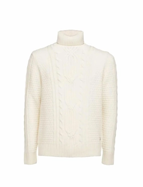 Cable Turtleneck Sweater In Ivory knit sweaters cheap