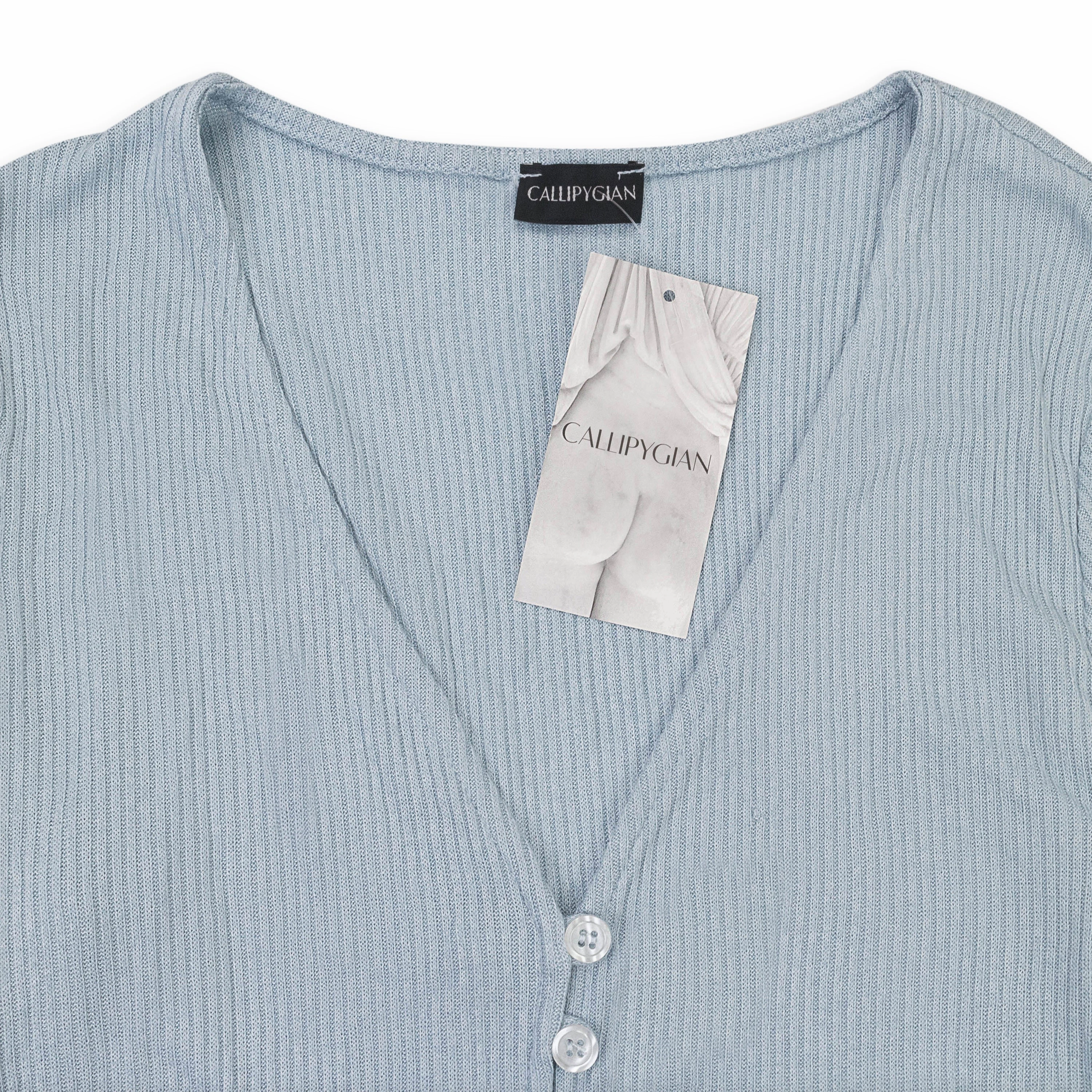 CALLIPYGIAN RIB SKY BLUE CARDIGAN