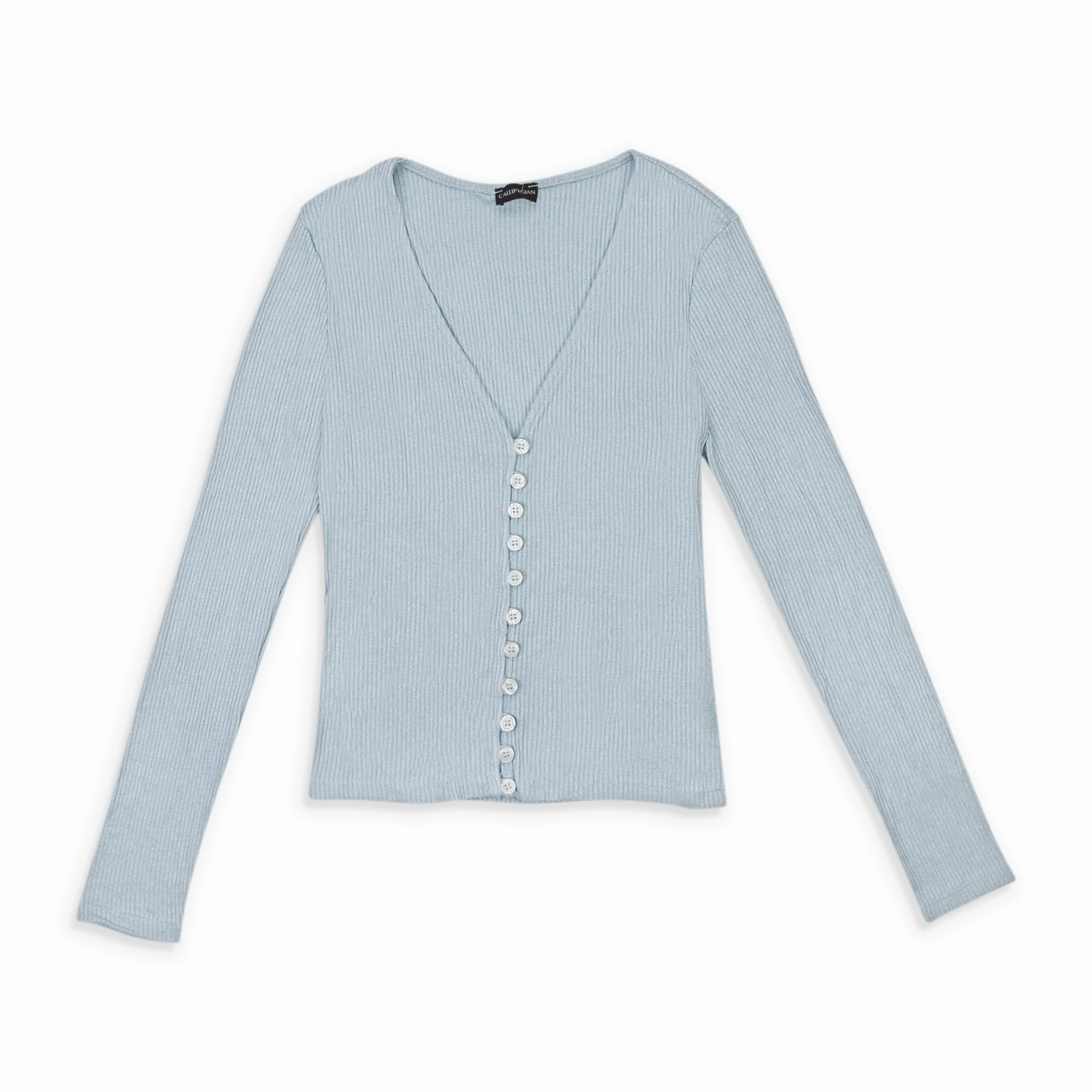 CALLIPYGIAN RIB SKY BLUE CARDIGAN