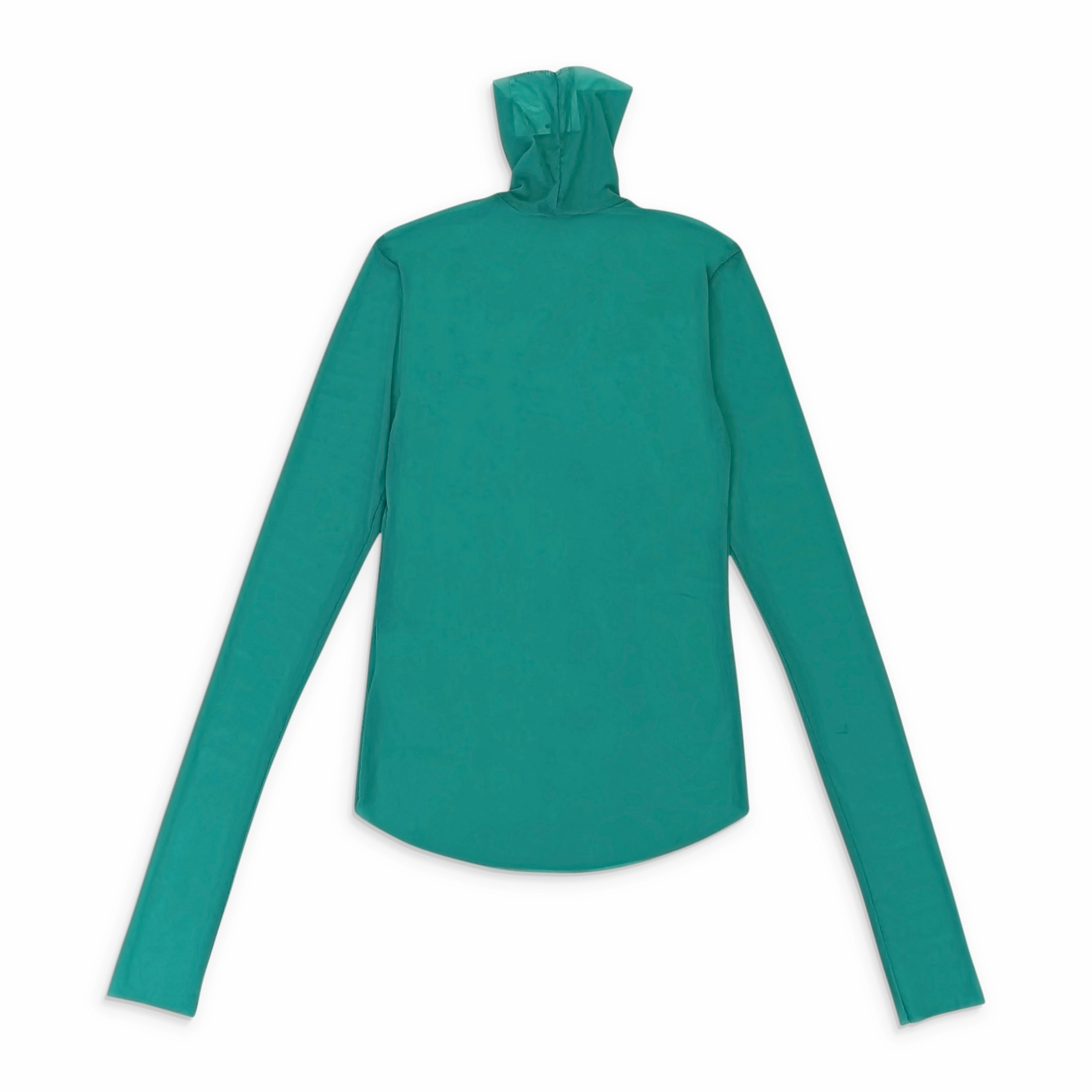CALLIPYGIAN SOLID MESH JADE GREEN TURTLENECK