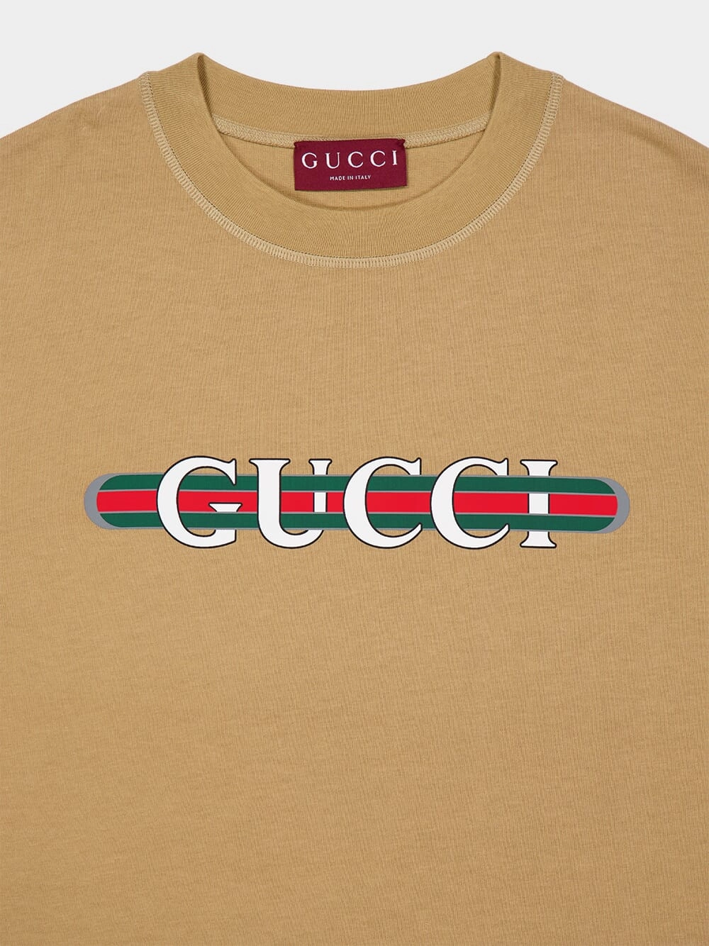 Camel Printed Cotton Jersey T-Shirt