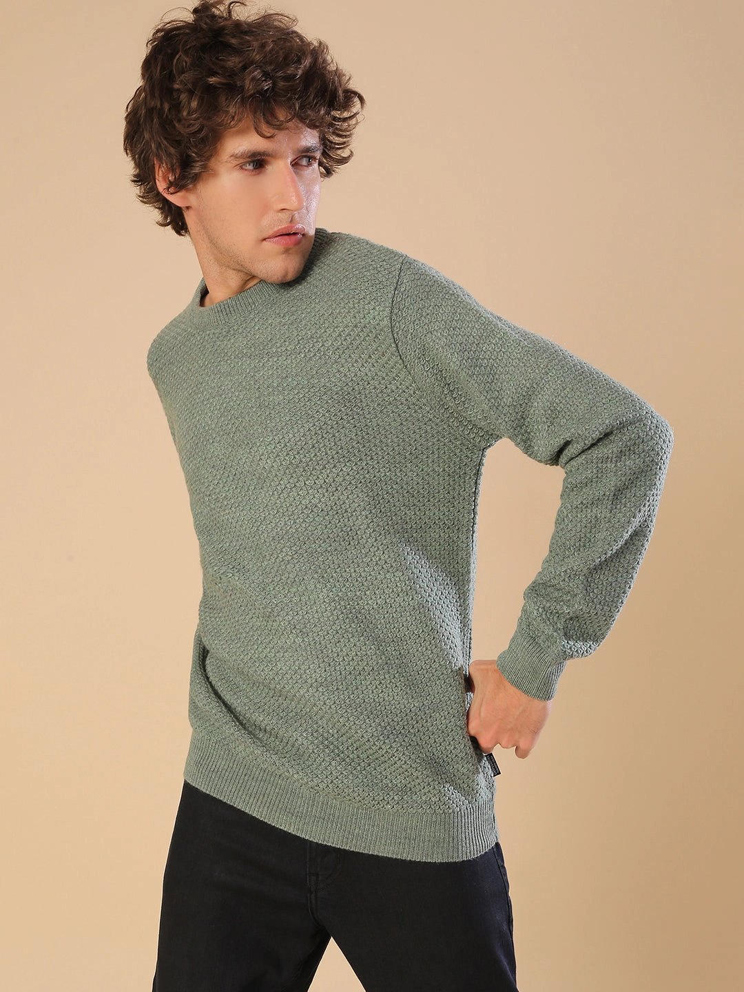 Campus Sutra Men Solid Full Sleeve Stylish Casual Sweaters chunky knit discount