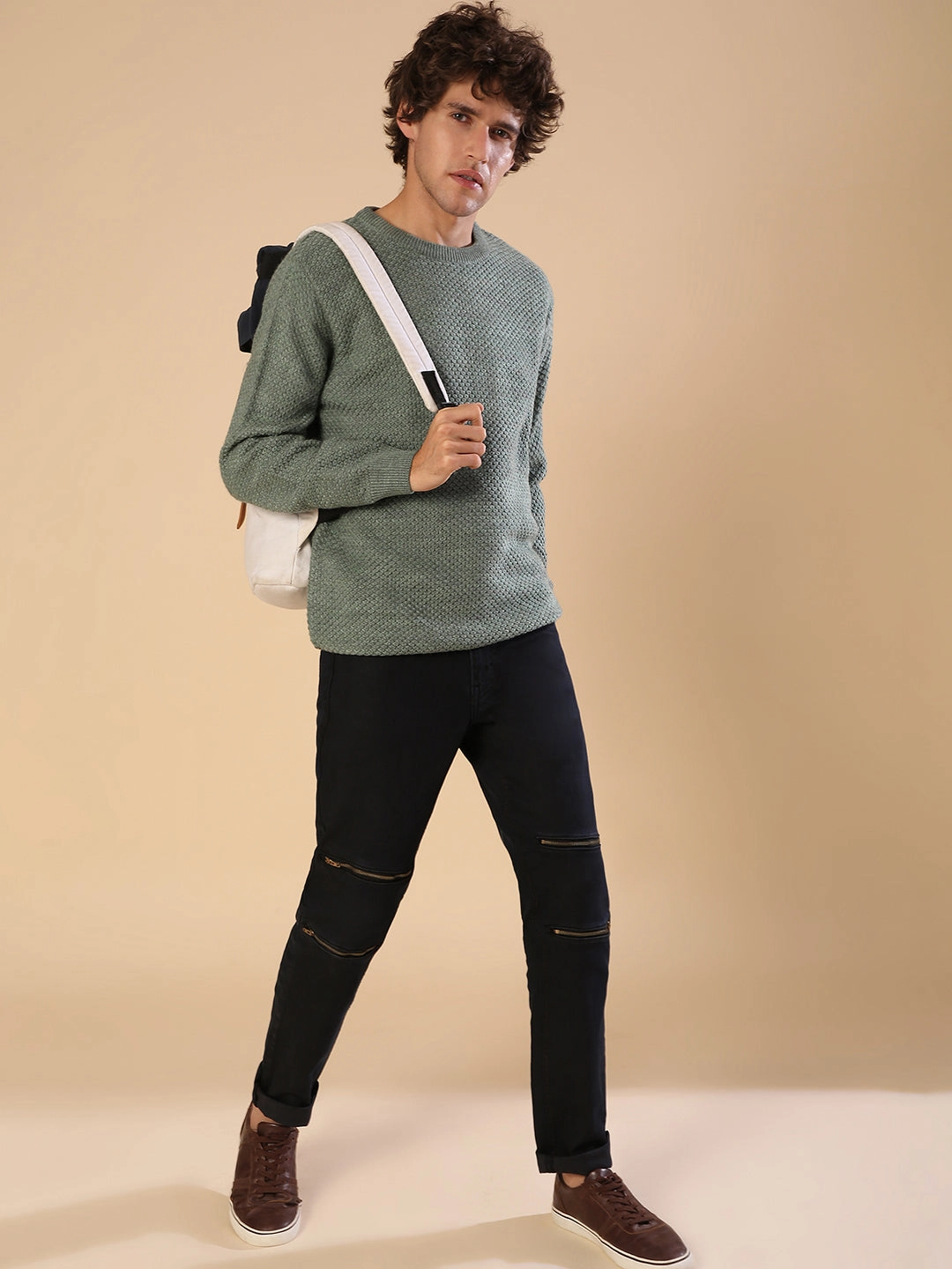 Campus Sutra Men Solid Full Sleeve Stylish Casual Sweaters