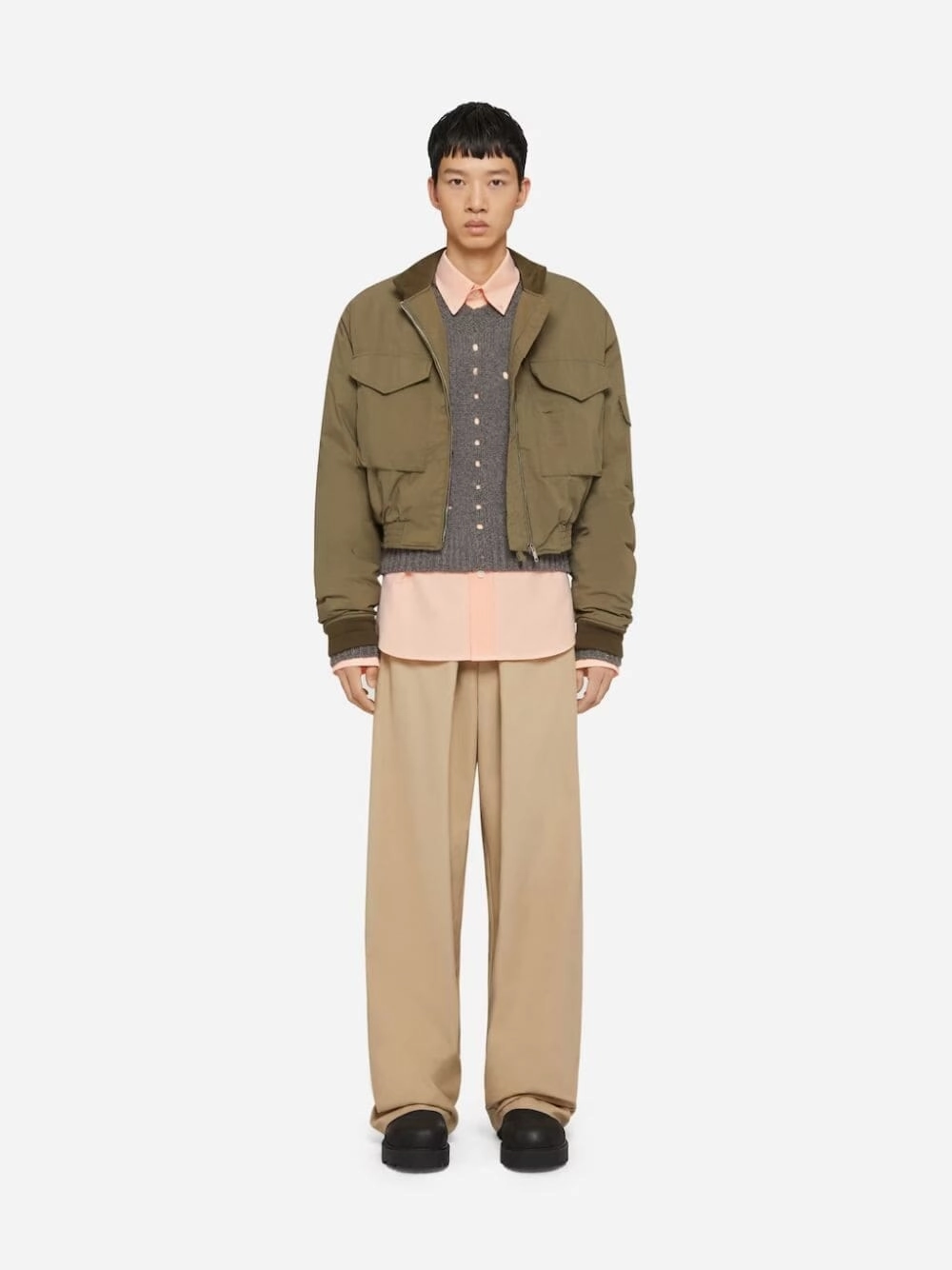 Canvas Wide-Leg Chinos