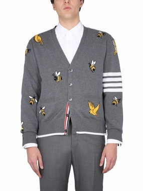 Cardigan With Birds And Bees Inlays designer sweaters outlet
