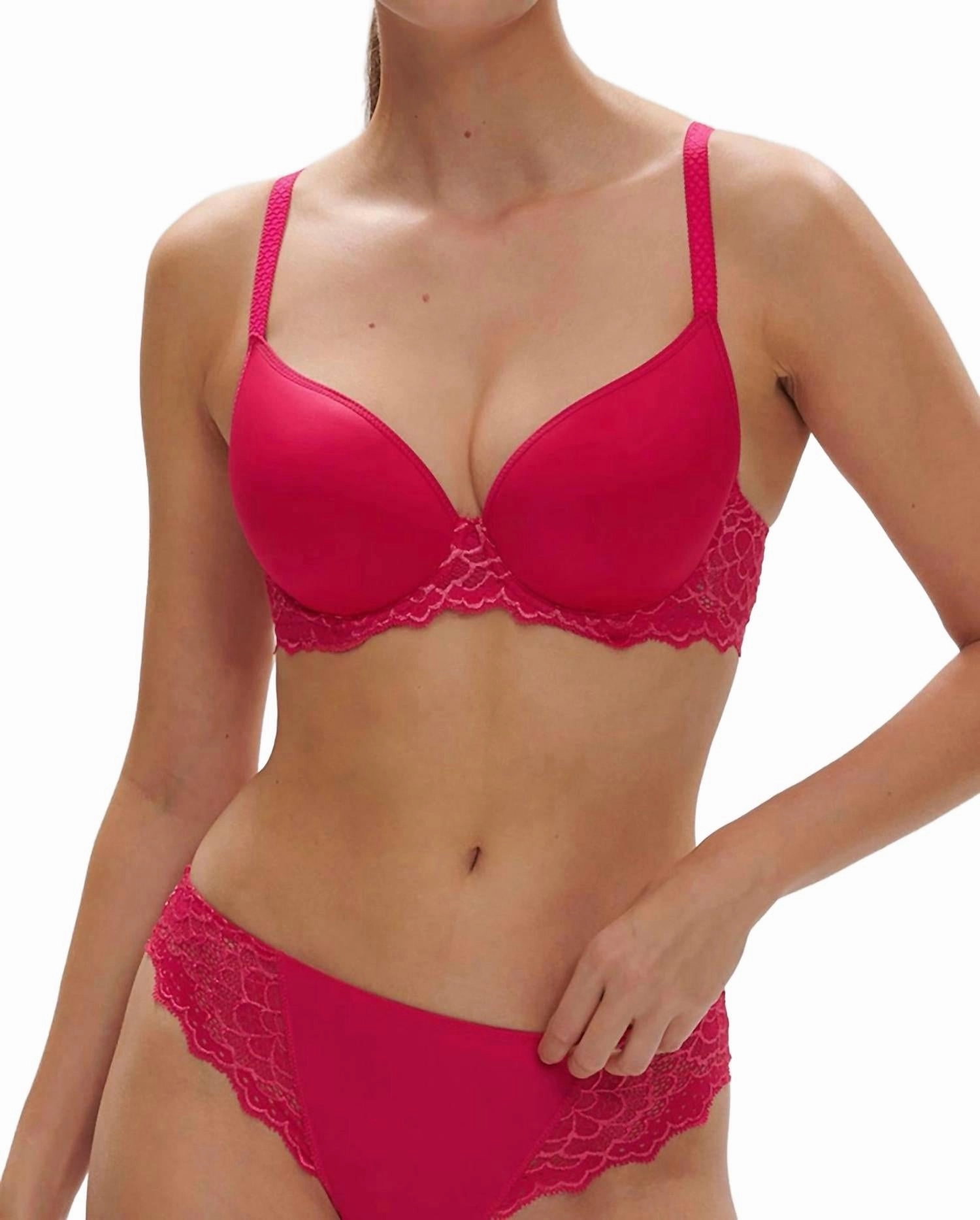 Caresse Plunge Bra In Teaberry Pink