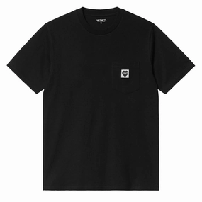 Carhartt WIP S/S Pocket Heart T-Shirt Black / Black henley shirts online