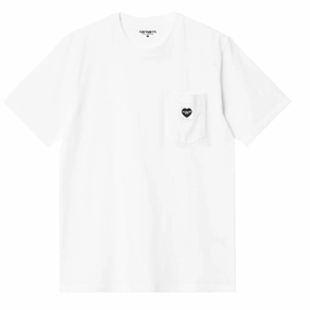 Carhartt WIP S/S Pocket Heart T-Shirt White / Black henley shirts online