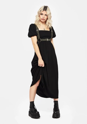 Carmine Midaxi Smock Dress - Black Dresses Womens - women's dresses clearance