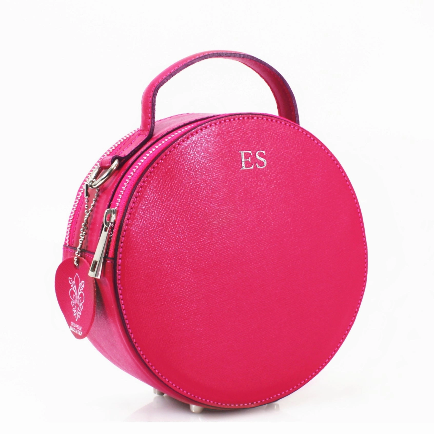 Carnaby Of London Carrie Silver Embossed Leather Circle Bag