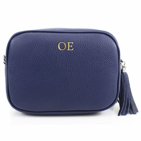 Carnaby Of London Embossed Initial Gold Leather Crossbody Bag Holiday Collection - holiday outfits clearance