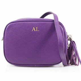 Carnaby Of London Embossed Initial Gold Leather Crossbody Bag Holiday Collection - holiday outfits clearance