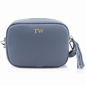 Carnaby Of London Embossed Initial Gold Leather Crossbody Bag Holiday Collection - holiday outfits clearance