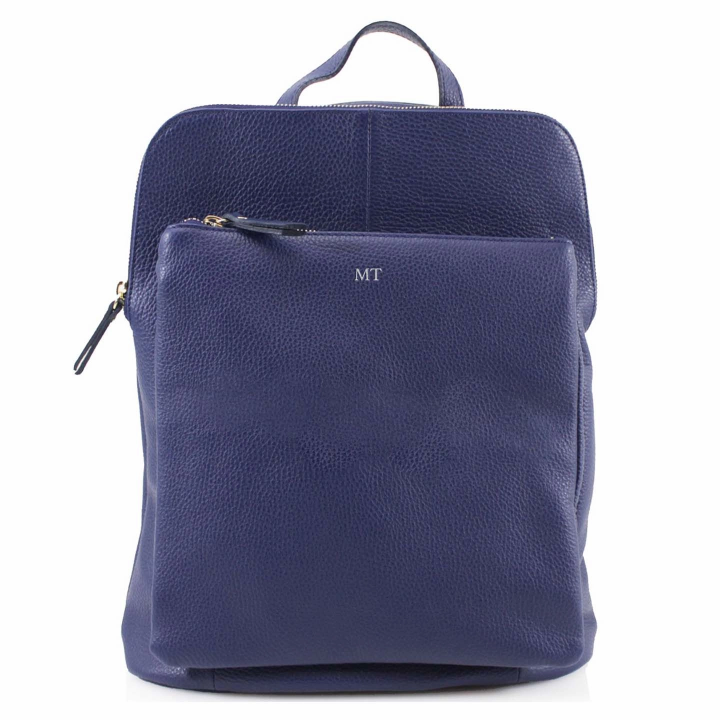 Carnaby Of London Embossed Initial Leather Backpack
