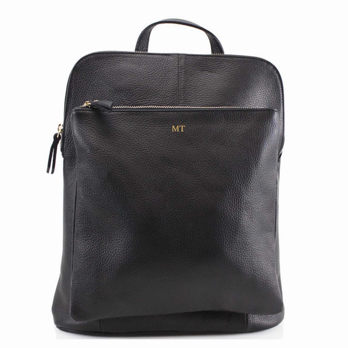 Carnaby Of London Embossed Initial Leather Backpack Holiday Collection - holiday outfits clearance