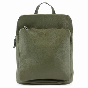 Carnaby Of London Embossed Initial Leather Backpack Holiday Collection - holiday outfits clearance