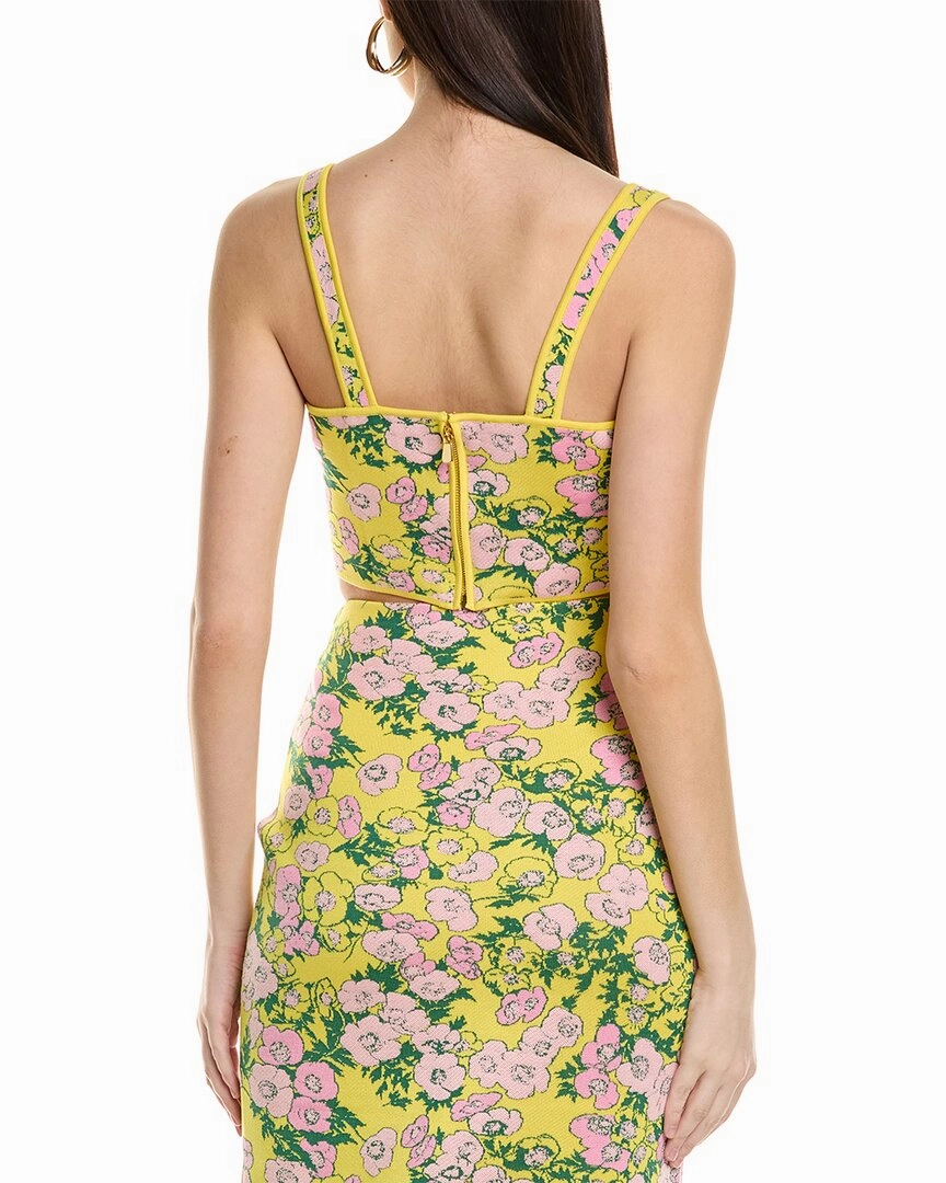 Carolina Herrera Thick Strap Bustier Silk-Blend Crop Top