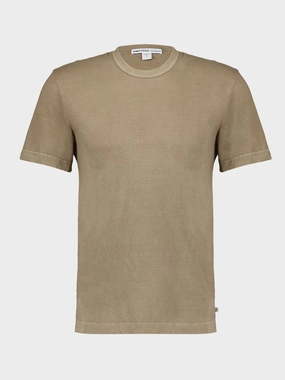 Cashew Pigment Crew Neck T-Shirt Tops Mens - flannel shirts