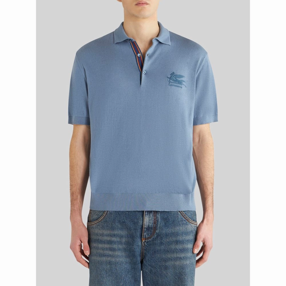 CASHMERE AND COTTON POLO SHIRT WITH LOGO