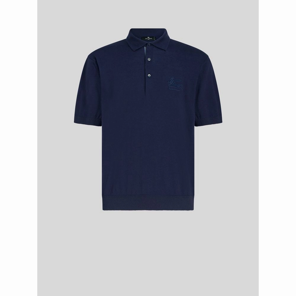 CASHMERE AND COTTON POLO SHIRT WITH LOGO