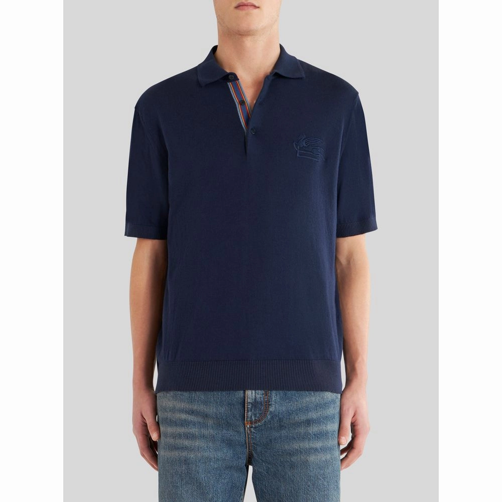 CASHMERE AND COTTON POLO SHIRT WITH LOGO