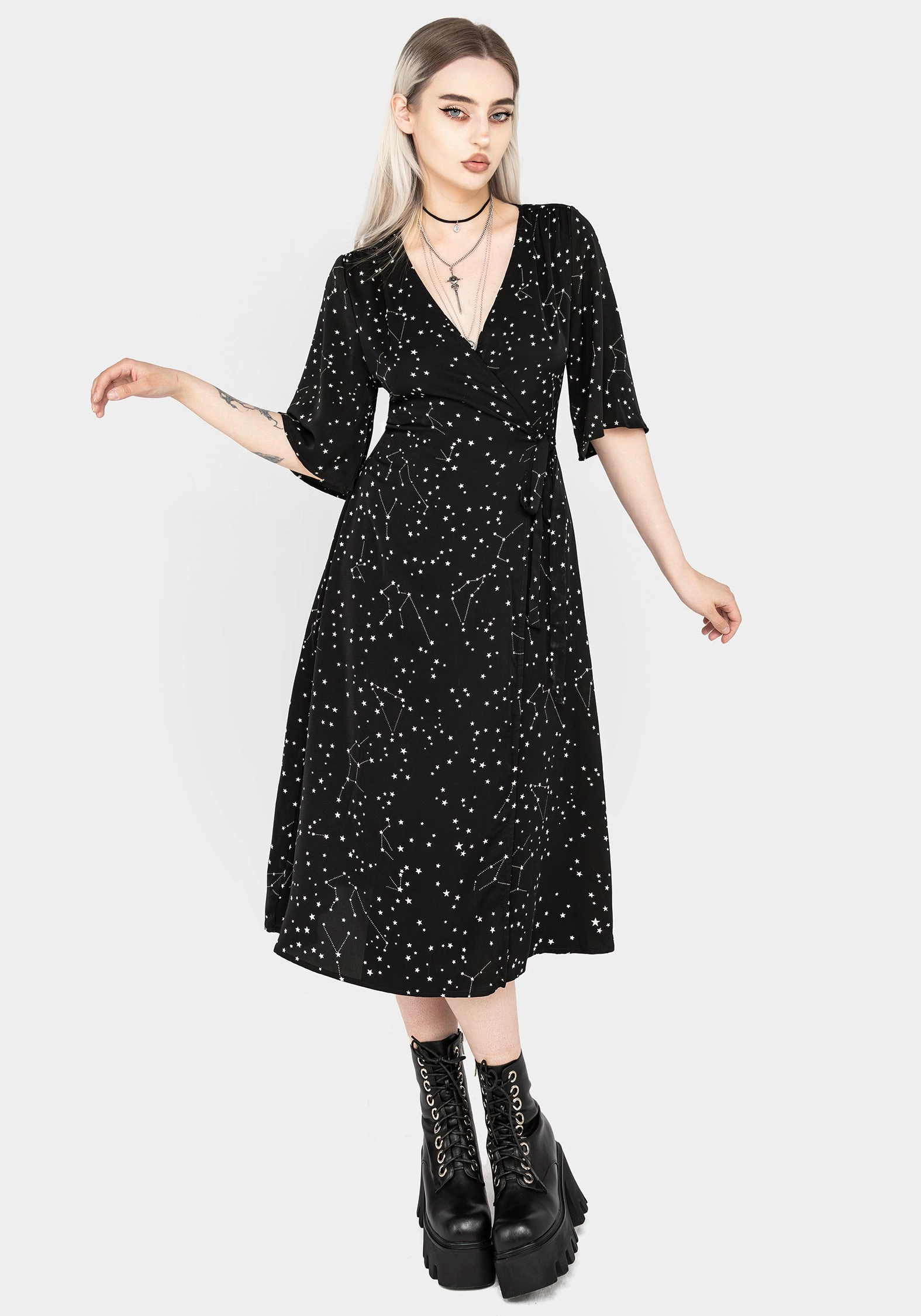 Celestial Midi Kimono Dress Dresses Womens - women's dresses clearance
