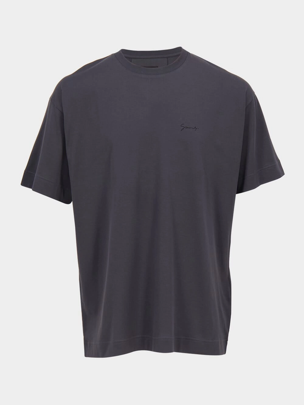 Charcoal Cotton T-Shirt with Baroque Print Tops Mens - flannel shirts