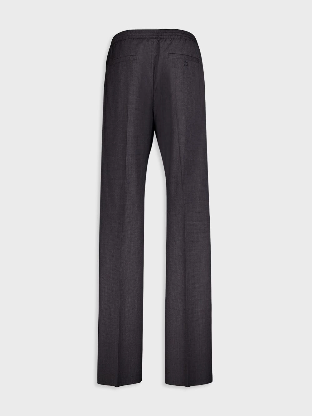 Charcoal Wool Straight-Leg Pants