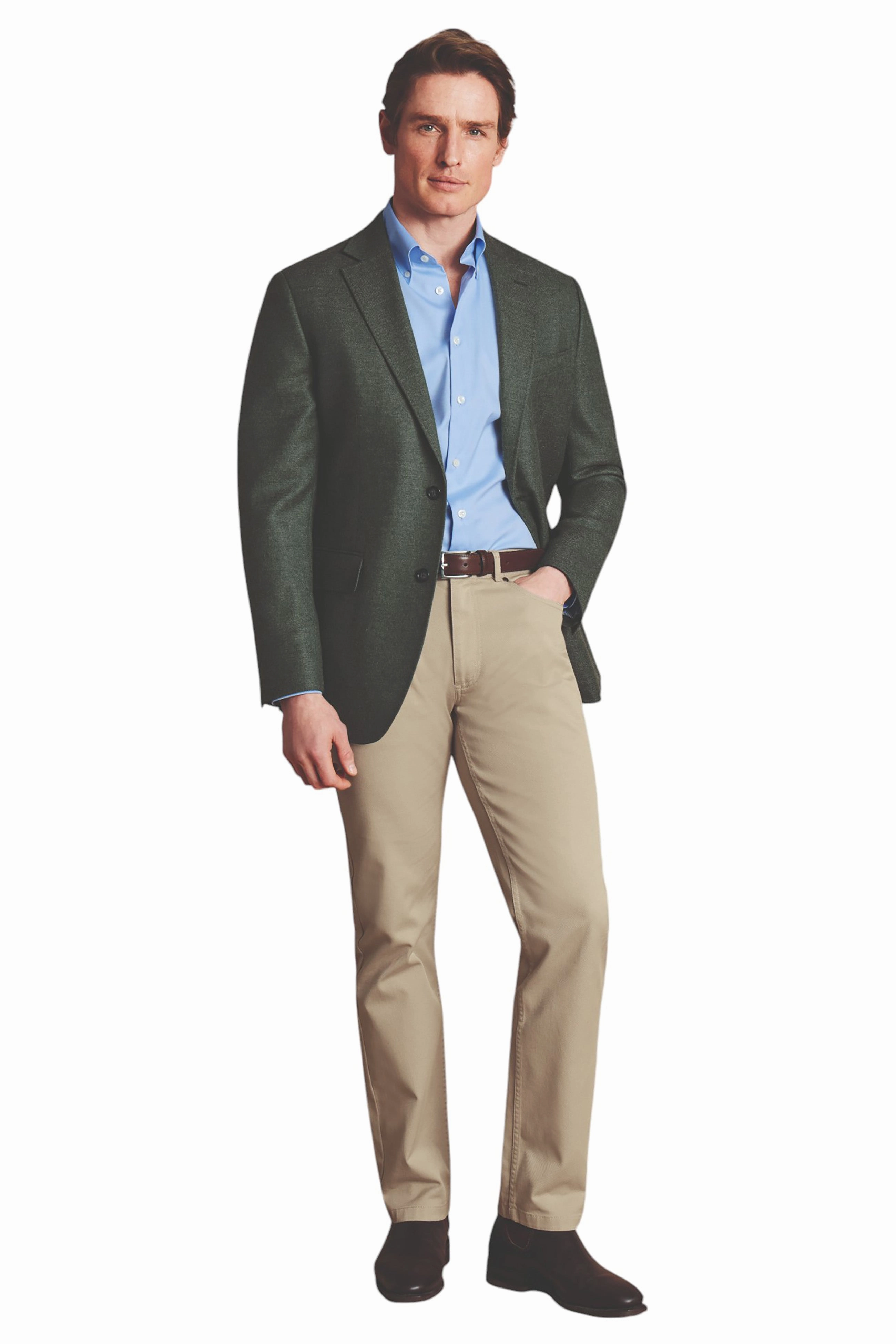 Charles Tyrwhitt Men's Twill Wool Texture Slim Fit Jacket