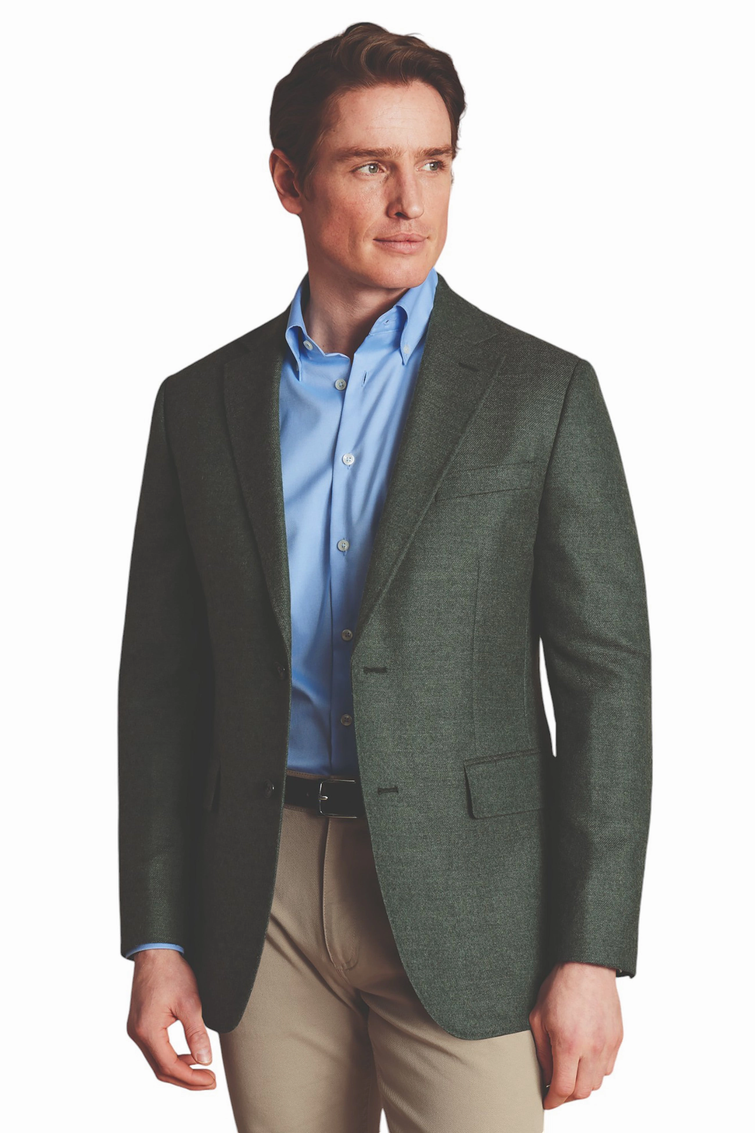 Charles Tyrwhitt Men's Twill Wool Texture Slim Fit Jacket