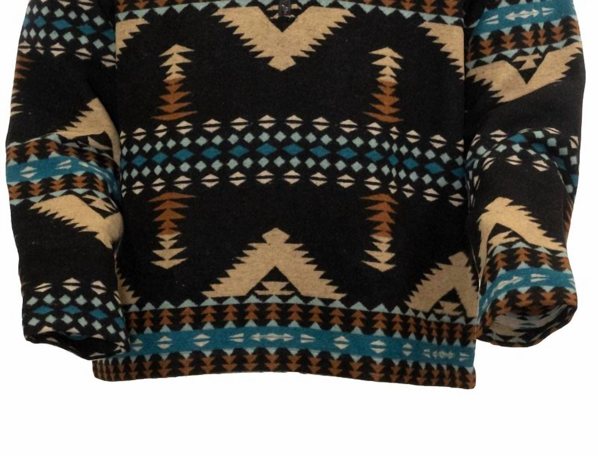 Charlie Henley Long-Sleeve Zip Pullover In Black