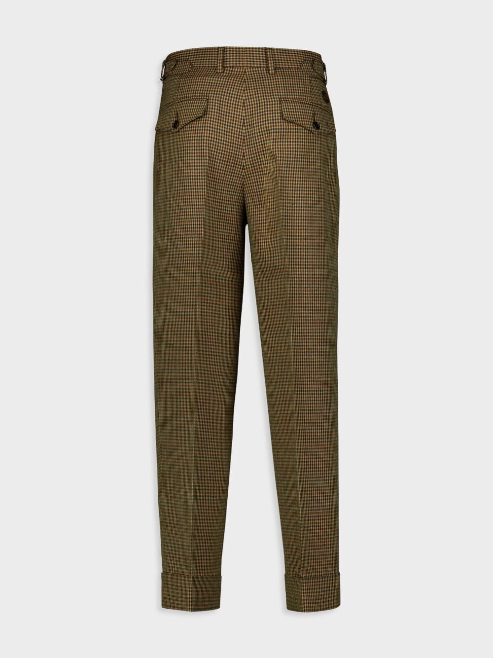 Check-Pattern Wool Trousers