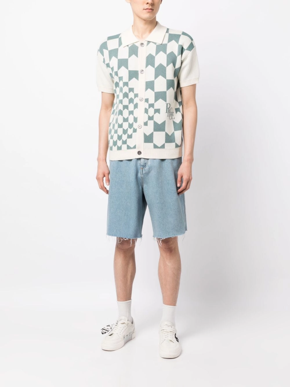 Check-Print Knitted Polo Shirt